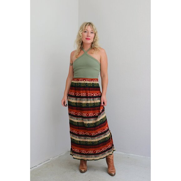 2000's, New Old Stock NWT Kloz Rayon Maxi Skirt ~ Women's Extra Large to 2XL - Picture 5 of 10